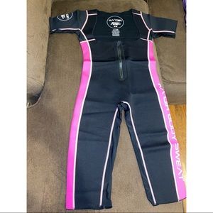 Ka’oir Fitness One-Piece Sweatsuit; Brand New; Black, Pink, and White; Size S/M